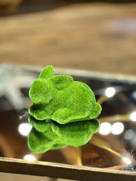 Green Flocked Bunny