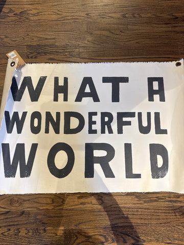 What a Wonderful World Hand Painted Wall Hanging