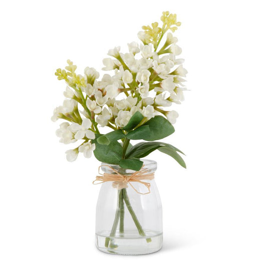 White Lilac in Glass Vase