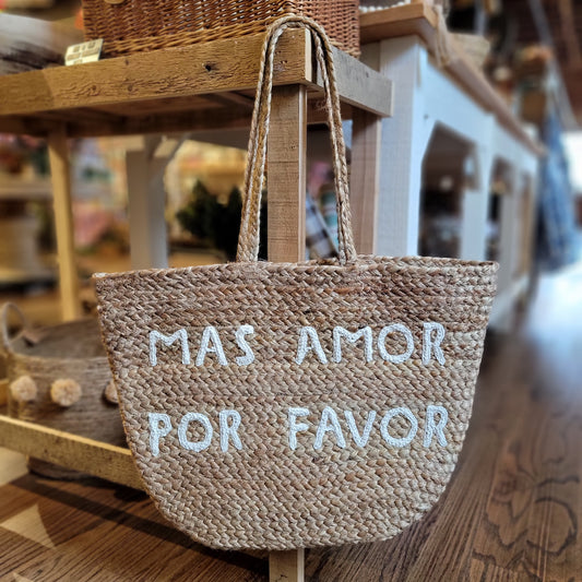 Mas Amor Por Favor Jute Tote Bag