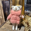 Handmade Wool Felt Animal in Winter Coat