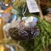 3.5" Mercury Glass Bird Ornament w/ Feather Tail