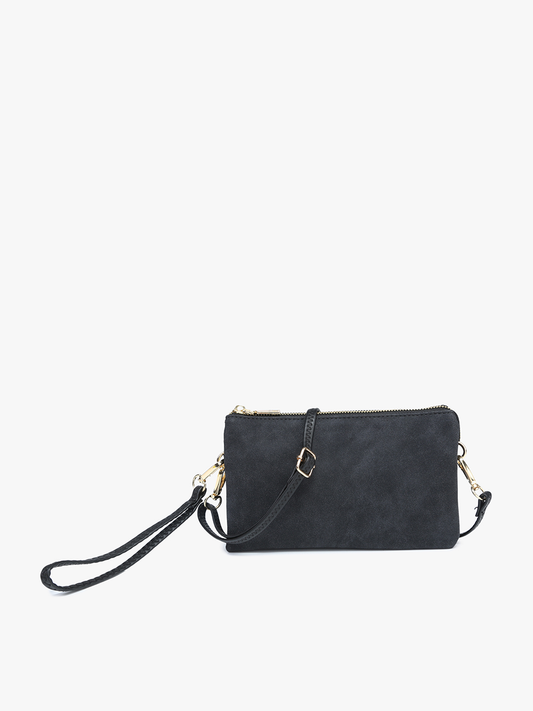 Riley Suede Wristlet: Olive