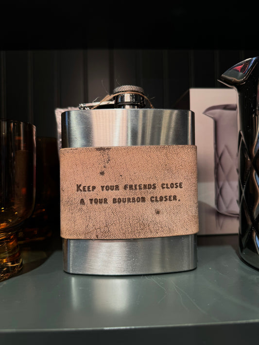 Leather Quote Flask