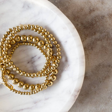 Gold Ball Bracelet: 6mm