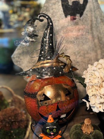 13" Metal Jack O Lantern Candleholder