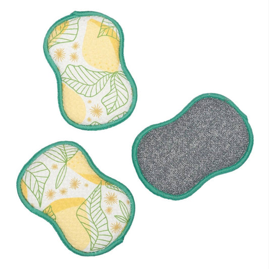 Reusable Sponges (Set of 3) - Lemon Sparkle: Yellow