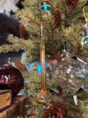 Frosted Gold Glass Taper Clip-On Ornament