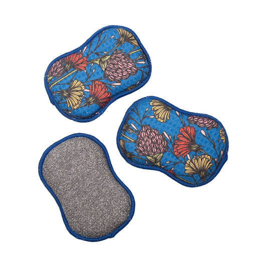 Reusable Sponges (Set of 3) - Wildflower: Marine