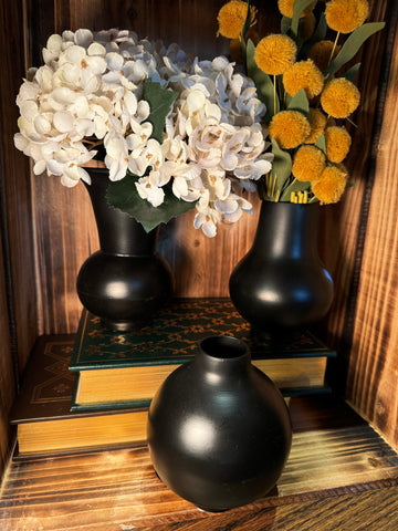 Matte Black Metal Bud Vases