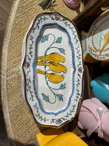 Ceramic Platter w/ Birds