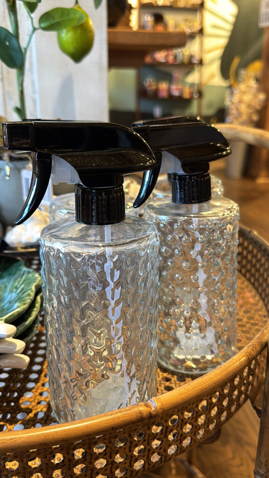 Embossed Glass Spray Bottle