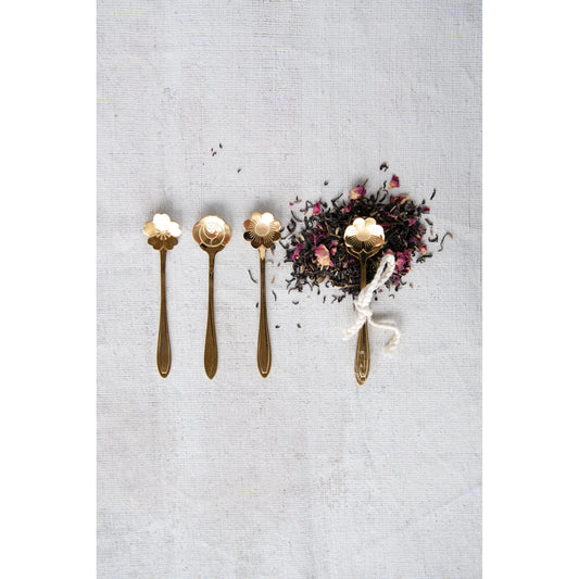 Stainless Steel Flower Shaped Spoons (set of 3)