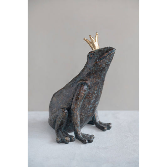 Resin Frog with Gold Crown