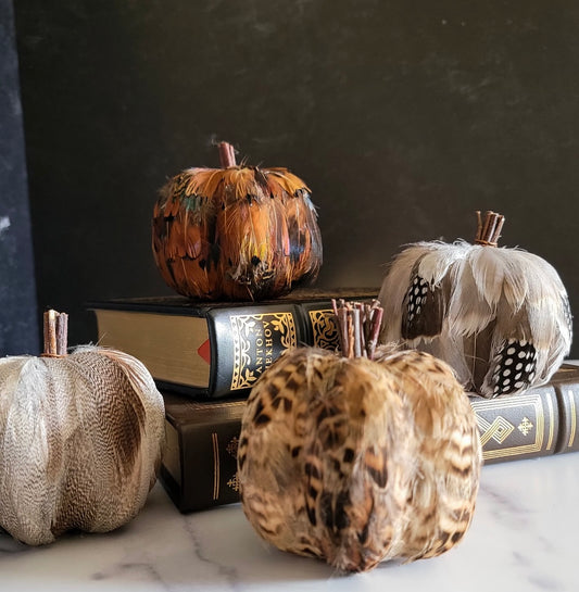 Assorted 3.25 Inch Feather Pumpkins