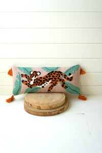 Hand-Hooked Cheetal Pillow