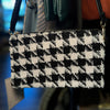 Riley Houndstooth Wristlet: Black/White