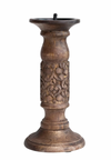 10" Mango Wood Candle Holder