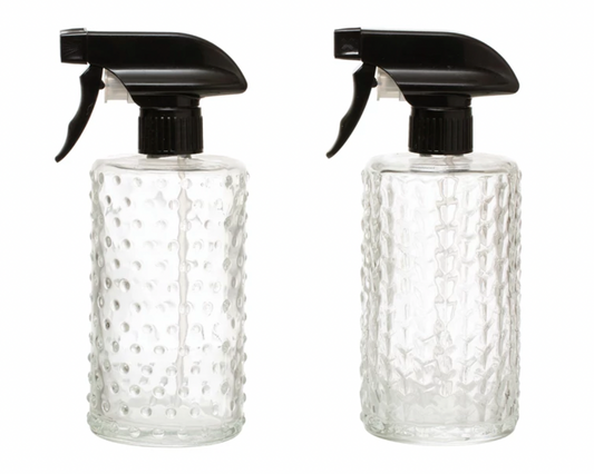 Embossed Glass Spray Bottle