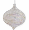 4" Silver Iridescent Mercury Onion Glass Ornament