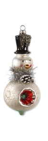 Mercury Glass Snowmen Ornaments w/ Top Hats