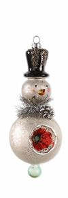 Mercury Glass Snowmen Ornaments w/ Top Hats