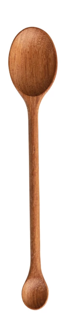 Carved Doussie Wood Spoon w/ Rounded Handle