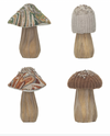 Fabric Topped Foam Mushrooms w/ Wood Base