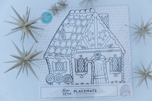 Die Cut Gingerbread House Coloring Placemat