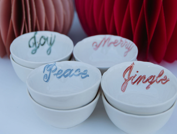 Stoneware Bowl w/ Holiday Word