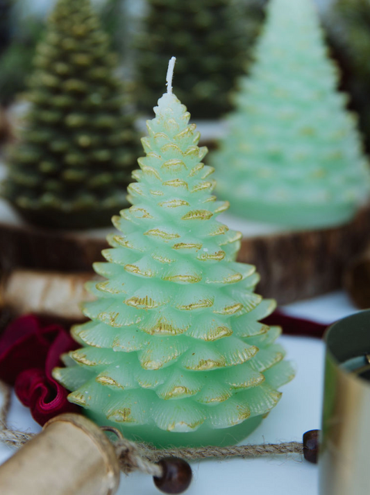 Unscented Tree Shaped Candles w/ Gold Tips Small