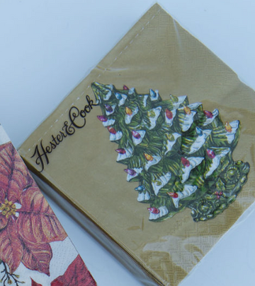 Vintage Christmas Tree Cocktail Napkin 20pk