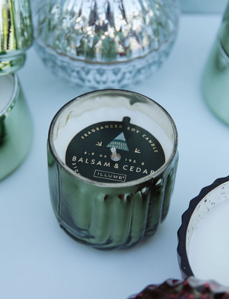 Balsam & Cedar Small Radiant Glass Candle