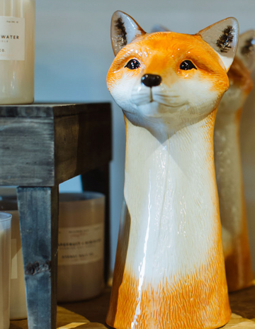 Stoneware Fox Vase