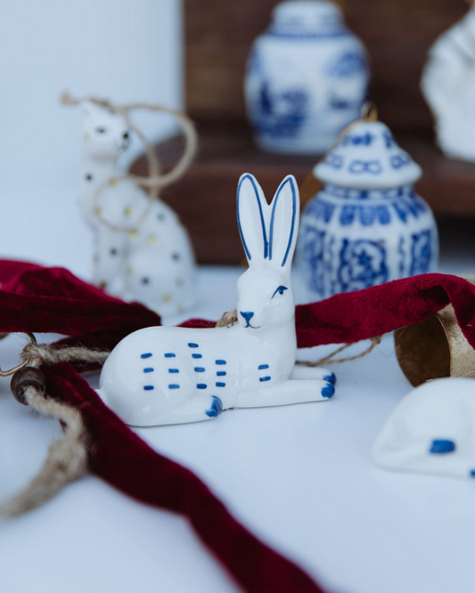 Hand Painted Stoneware Animal Ornament