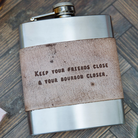 Leather Quote Flask