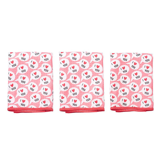 Mighty Mini Towel (Set of 3) - Heart: Pink