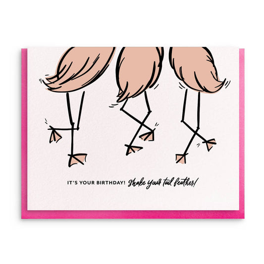 Tail Feather - Letterpress Birthday Card