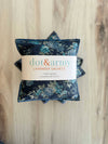 Navy Floral Linen Lavender Sachets, set of two