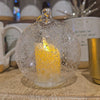 3.75" LED Textured Clear Glass Ornament