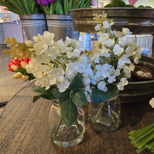 White Lilac in Glass Vase