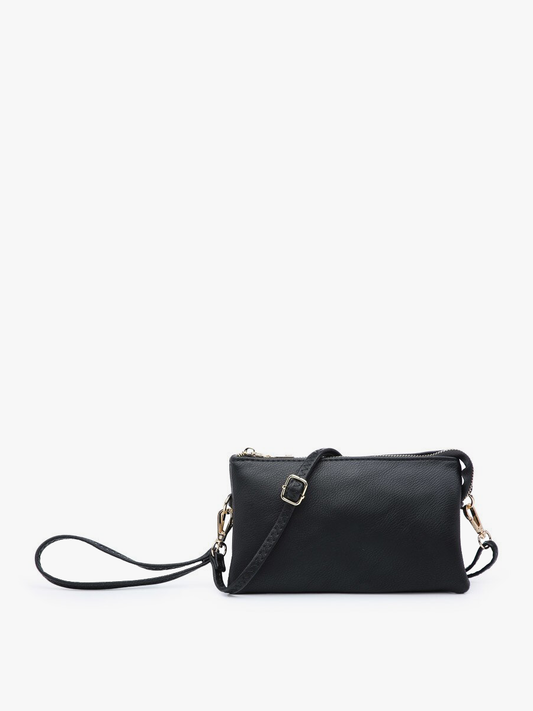 3 Compartment Crossbody/Wristlet: Black