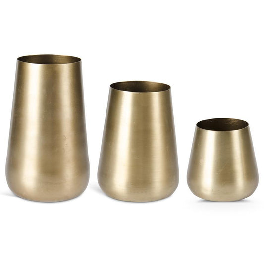 Brushed Gold Vases - Three Sizes