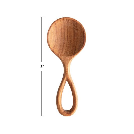 Hand-Carved Wood Spoon with Handle